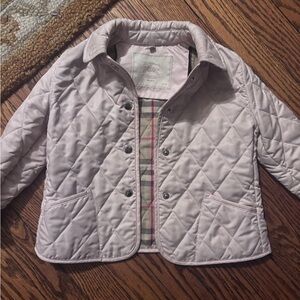 Burberry Baby pink Quilted Jacket with Plaid Interior 2/3T